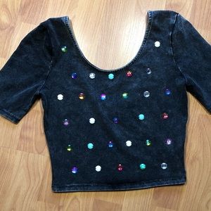 Bejewled cropped top
